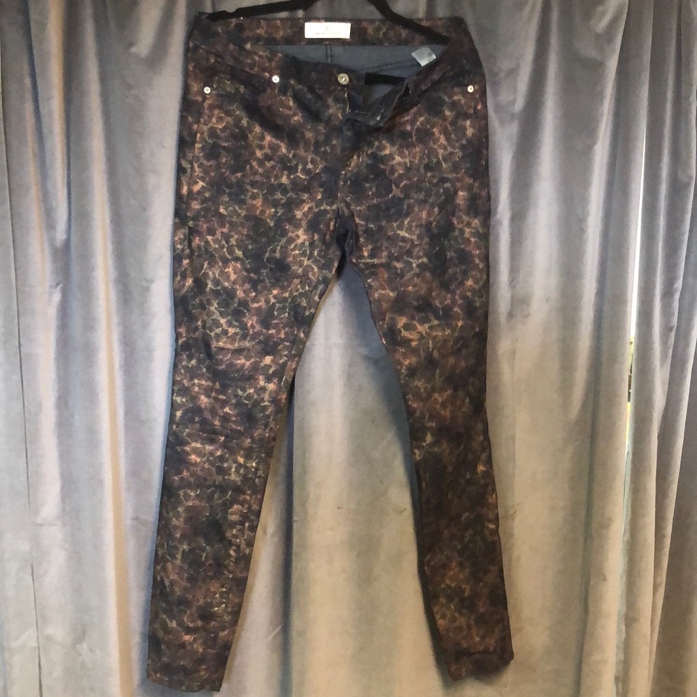 Dakota Collective metallic animal print denim jean